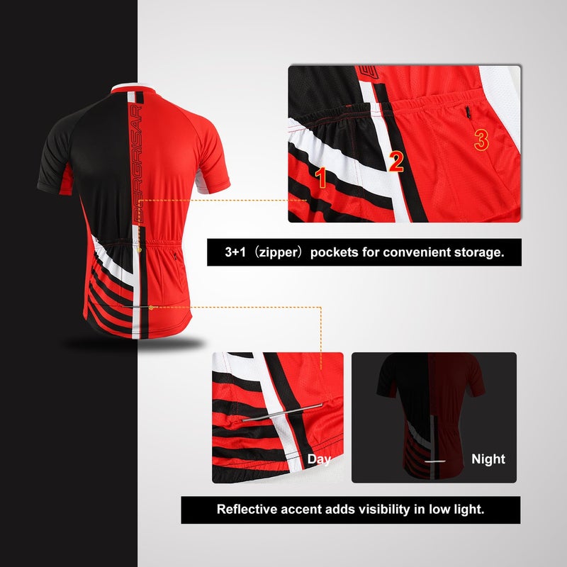 BERGRISAR Men's Cycling Jerseys Short Sleeves Bike Shirt - Image 5